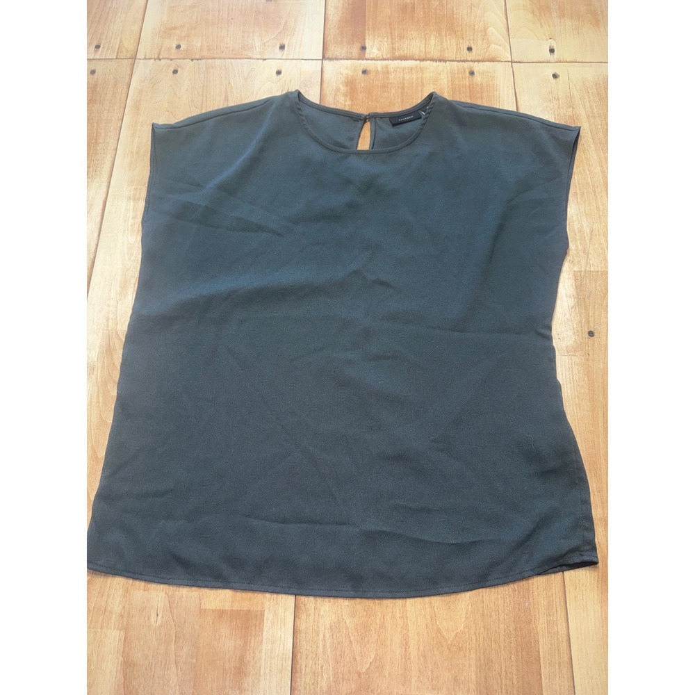 Halogen Womens Dark Green Cap Sleeve Keyhole Neck Top Size M
